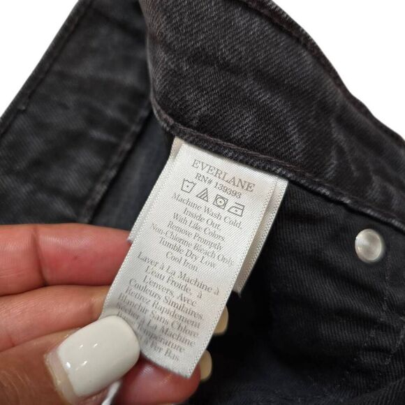 Everlane Original Cheeky Crop Jeans Women's 26 Black Dark Wash Denim - Picture 6 of 8